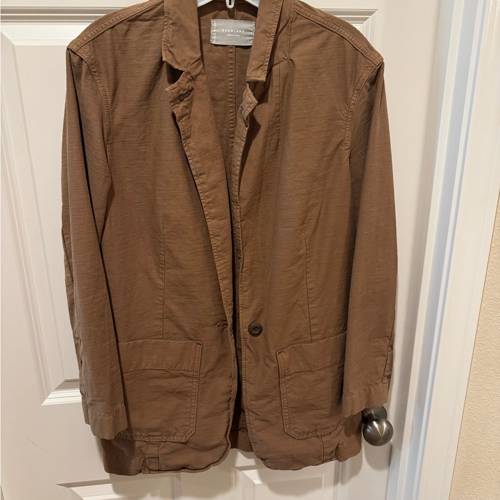 Everlane Brown Blazer Lightweight Notched Lapel